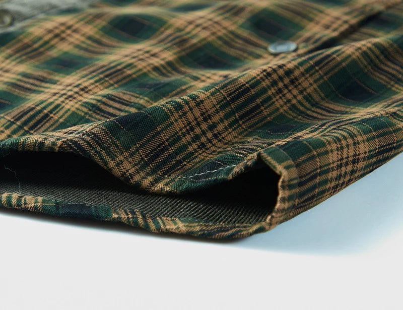 Nathanael | Men's Overshirt Checked Sherpa Lined Warm Cotton Button-Up Shirt Jacket Structured Casual Everyday Layering Autumn Winter