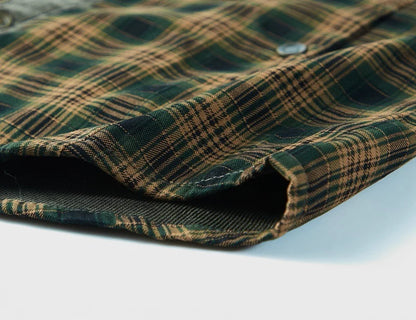 Nathanael | Men's Overshirt Checked Sherpa Lined Warm Cotton Button-Up Shirt Jacket Structured Casual Everyday Layering Autumn Winter