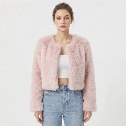 Lucille | Women's Jacket Luxe Faux Fur Soft Plush Warm Collared Statement Cosy Chic Feminine Occasion Everyday Autumn Winter