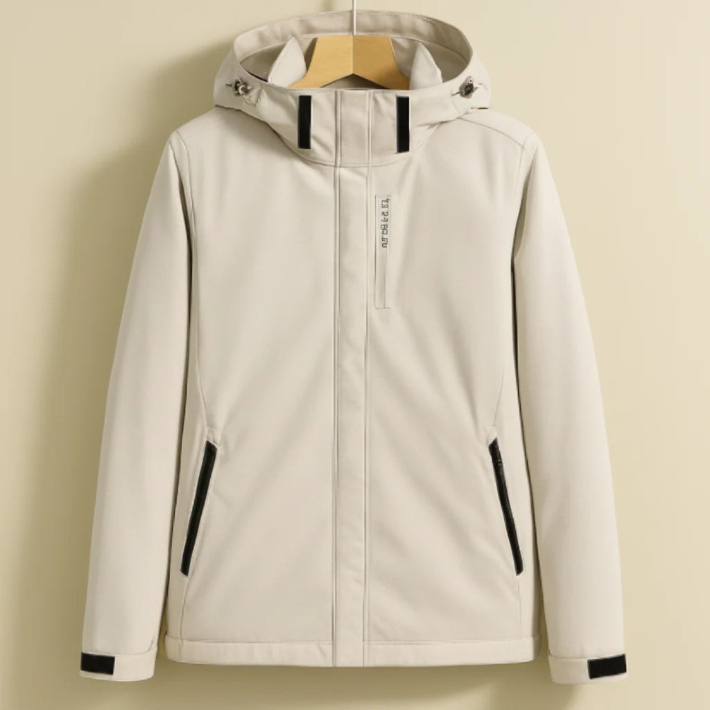 Samara | Women's Rain Jacket Elegant Hooded Waterproof Detailed Functional Windproof Chic Casual Everyday Autumn Winter Outerwear