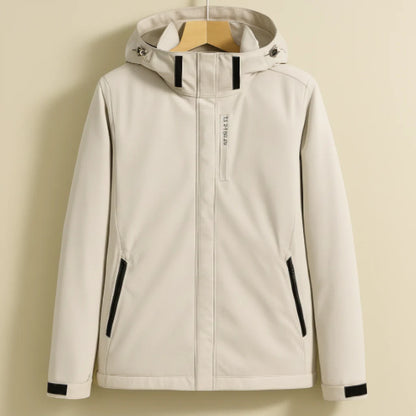 Samara | Women's Rain Jacket Elegant Hooded Waterproof Detailed Functional Windproof Chic Casual Everyday Autumn Winter Outerwear