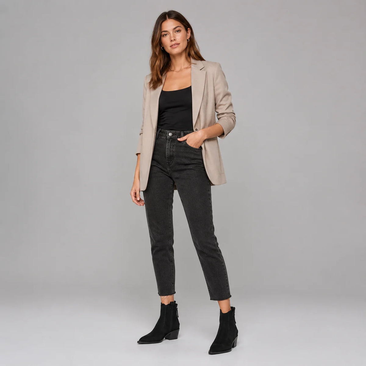 Waverly | Women's Ankle Boots Suede-Look Western Structured Pointed Statement Heritage Chic Casual Everyday Autumn Winter Footwear