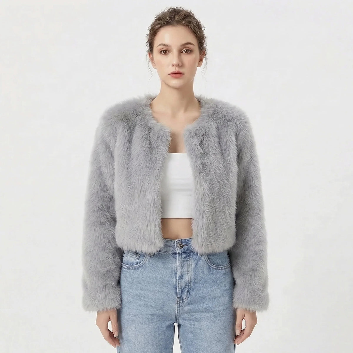 Lucille | Women's Jacket Luxe Faux Fur Soft Plush Warm Collared Statement Cosy Chic Feminine Occasion Everyday Autumn Winter