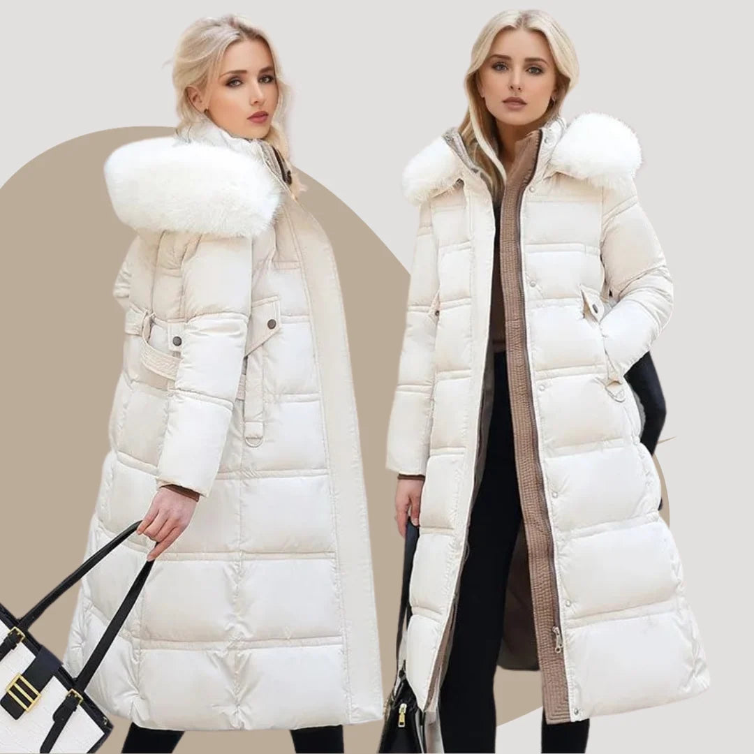 Sloane | Women's Parka Designer Winter Fur Hood Padded Insulated Warm Longline Quilted Casual Everyday Outdoor Winter Outerwear