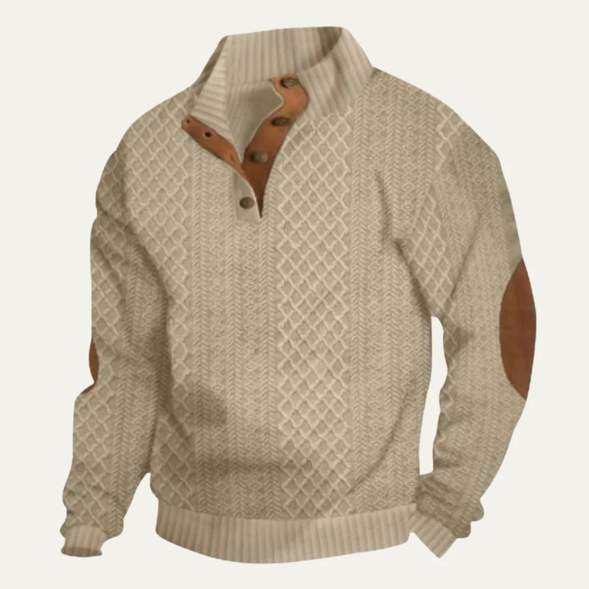 Wilder | Men's Sweater Cable-Knit Vintage Heritage Ribbed Textured Warm Soft Cosy Smart Casual Everyday Layering Autumn Winter