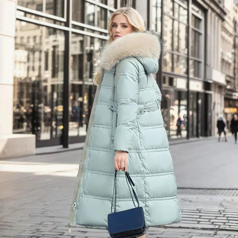 Sloane | Women's Parka Designer Winter Fur Hood Padded Insulated Warm Longline Quilted Casual Everyday Outdoor Winter Outerwear