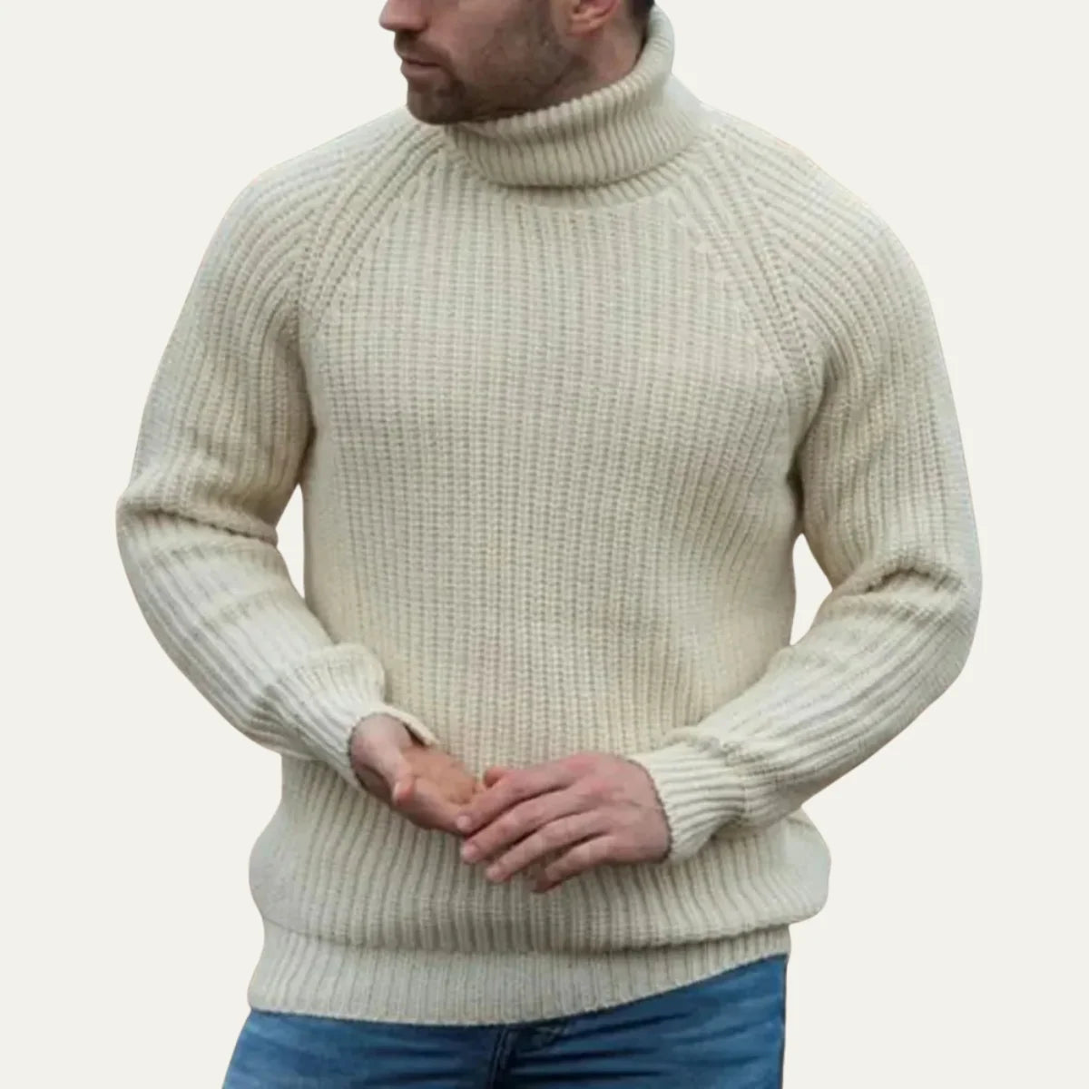 Donovan | Men's Turtleneck Sweater Chunky Fisherman Knit Warm Thick Durable Soft Smart Casual Everyday Layering Autumn Winter