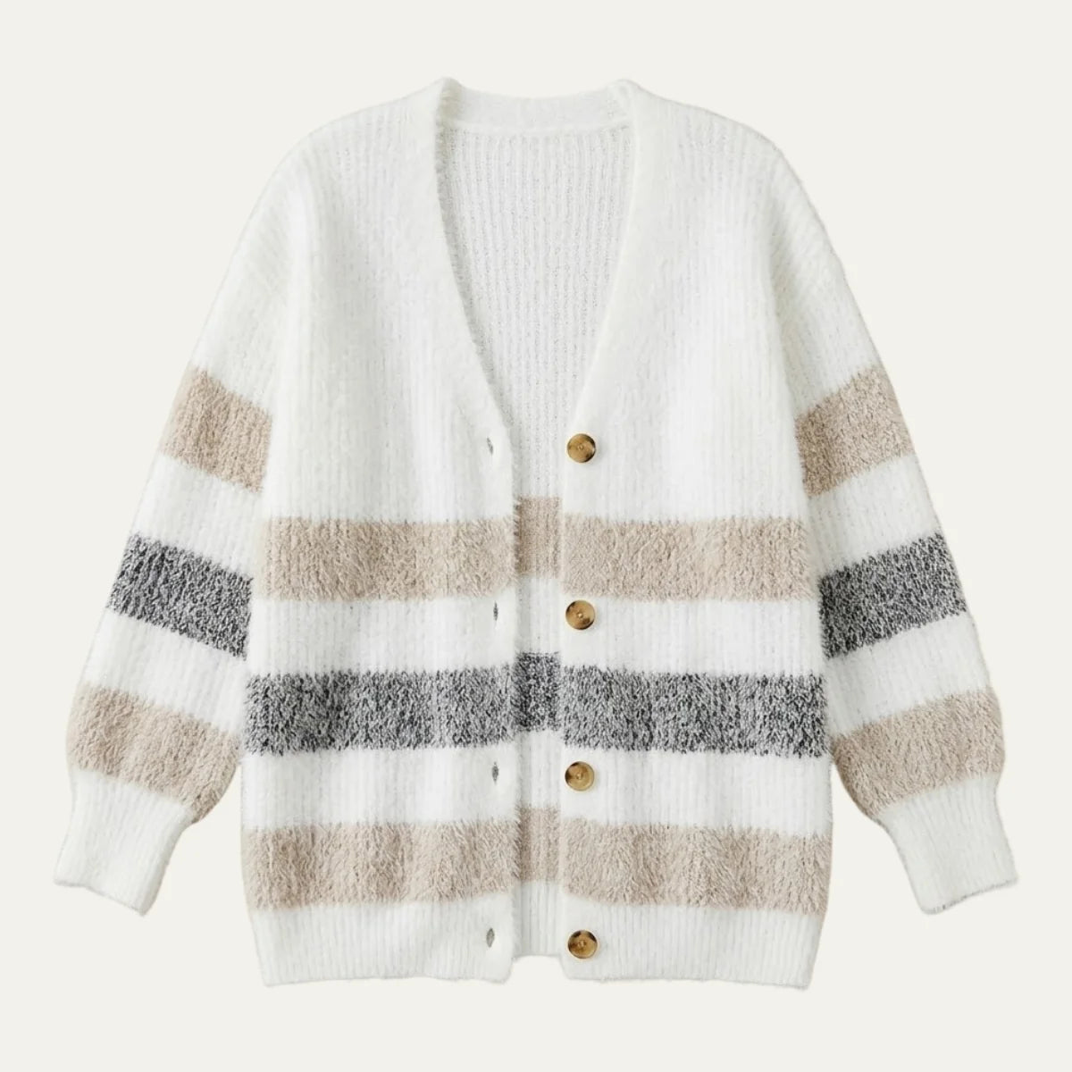 Marilyn | Women's Cardigan Colour-Block Button Front Knit Soft Cosy Warm Relaxed Layering Chic Feminine Casual Everyday Autumn