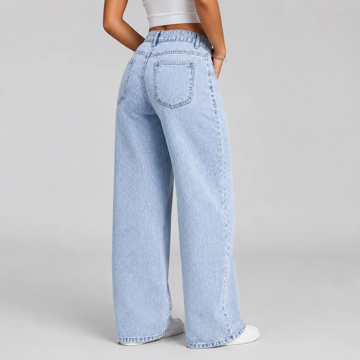Thalia | Women's Jeans Wide-Leg High-Waist Acid Wash Denim Flattering Relaxed Casual Everyday Timeless Versatile Chic Comfortable