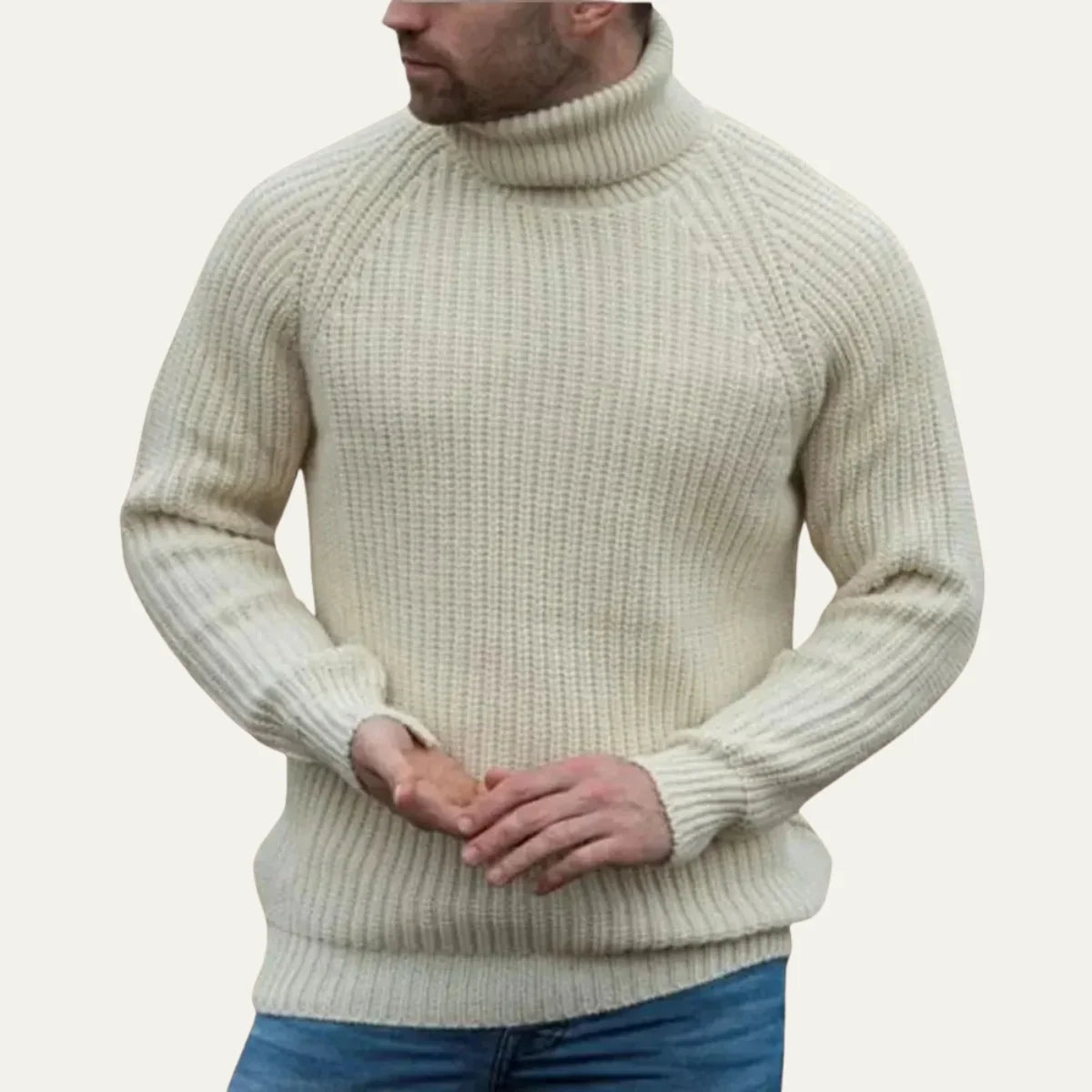 Donovan | Men's Turtleneck Sweater Chunky Fisherman Knit Warm Thick Durable Soft Smart Casual Everyday Layering Autumn Winter