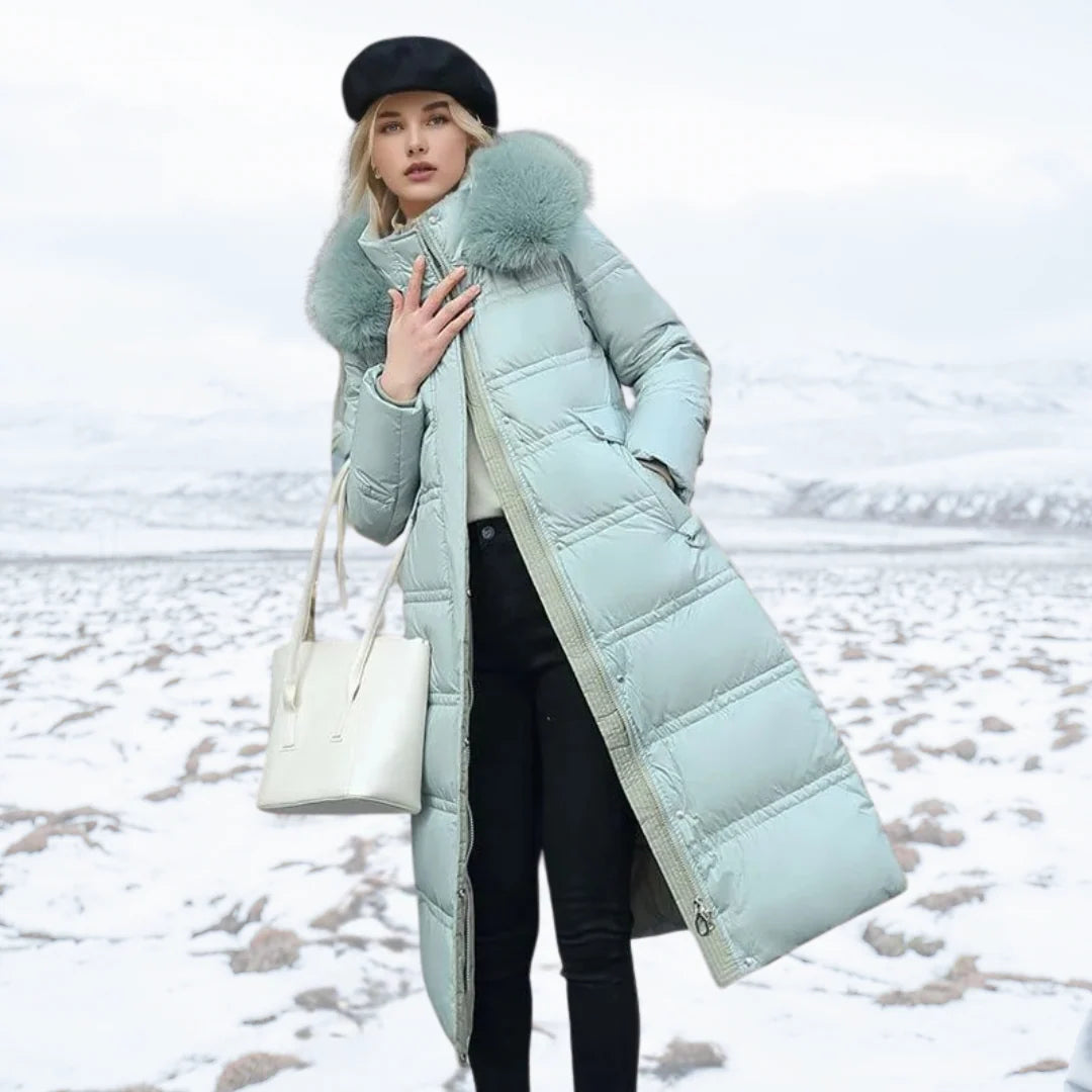 Sloane | Women's Parka Designer Winter Fur Hood Padded Insulated Warm Longline Quilted Casual Everyday Outdoor Winter Outerwear