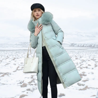 Sloane | Women's Parka Designer Winter Fur Hood Padded Insulated Warm Longline Quilted Casual Everyday Outdoor Winter Outerwear