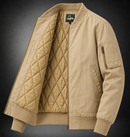 Maximus | Men's Bomber Jacket Loose Fit Baseball Collar Casual Structured Relaxed Everyday Layering Autumn Winter Outerwear