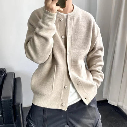 Angelo | Men's Cardigan Zip-Up Classic Knit Soft Warm Refined Layering Smart Casual Everyday Autumn Winter Knitwear Versatile