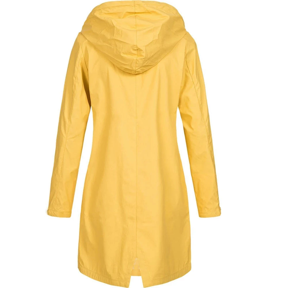 Scarlette | Women's Rain Jacket Long Waterproof Hooded Lightweight Windproof Functional Casual Everyday Outdoor Autumn Winter