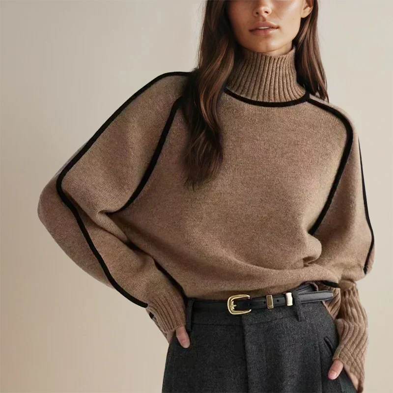 Kate | Women's Sweater Oversized Turtleneck Chunky Knit Relaxed Soft Cosy Warm Layering Chic Casual Everyday Autumn Winter