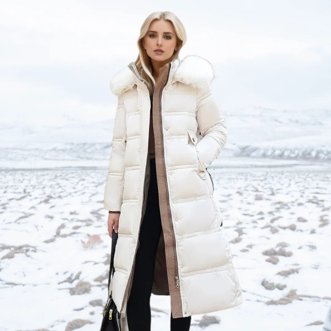 Sloane | Women's Parka Designer Winter Fur Hood Padded Insulated Warm Longline Quilted Casual Everyday Outdoor Winter Outerwear