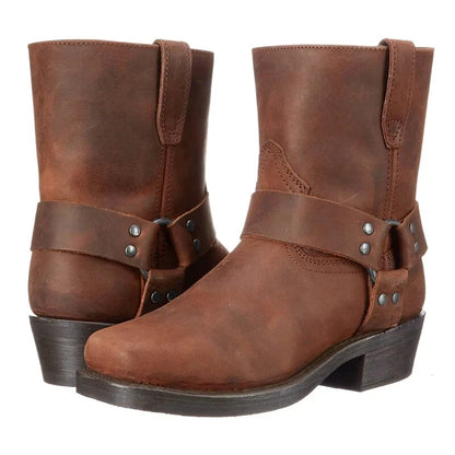 Alec | Men's Western Boots Leather Cowboy Pointed Toe Pull-On Durable Structured Casual Everyday Autumn Winter Heritage Statement