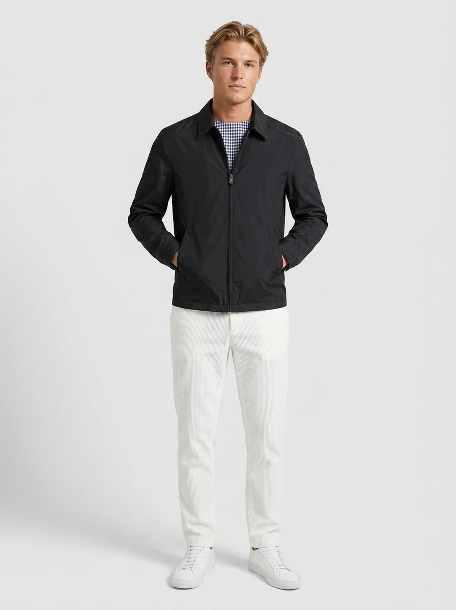 Tarquin | Men's Jacket Lightweight Smart-Casual Zip Clean Transitional Warm-Weather Layering Versatile Everyday Spring Summer - Front [Lystr 6a7e23352aa184b3edce553b:front]