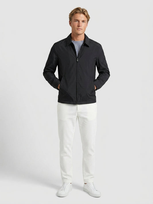 Tarquin | Men's Jacket Lightweight Smart-Casual Zip Clean Transitional Warm-Weather Layering Versatile Everyday Spring Summer - Front [Lystr 6a7e23352aa184b3edce553b:front]
