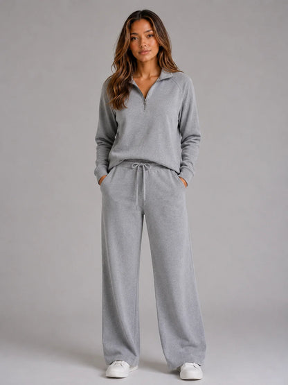 Pamela | Women's Lounge Set Half-Zip Relaxed Two-Piece Soft Cosy Warm Coordinated Comfort Loungewear Casual Everyday Autumn Winter