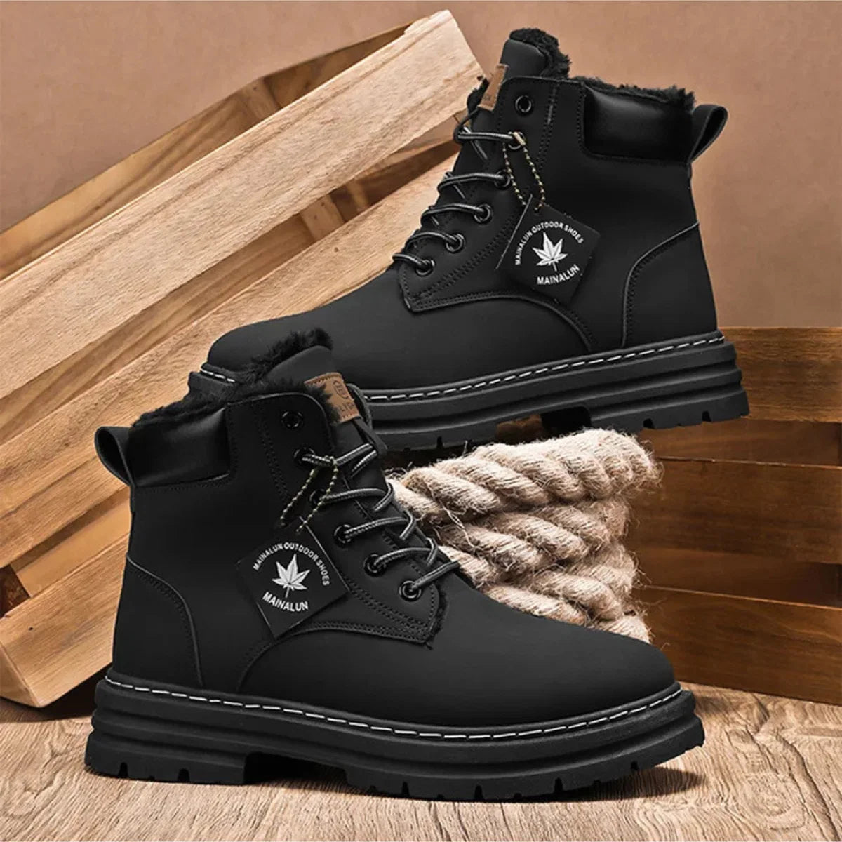 Arjun | Men's Snow Boots Cosy Fur-Lined Insulated Warm Grippy Sole Durable Winter Casual Everyday Outdoor Weather-Resistant