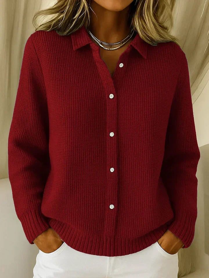Kora | Women's Cardigan Cosy Knit Elegant Soft Relaxed Button Warm Layering Chic Feminine Casual Everyday Autumn Winter Knitwear