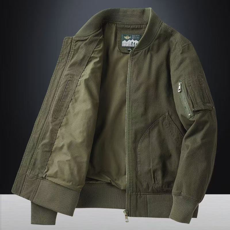 Maximus | Men's Bomber Jacket Loose Fit Baseball Collar Casual Structured Relaxed Everyday Layering Autumn Winter Outerwear