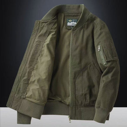 Maximus | Men's Bomber Jacket Loose Fit Baseball Collar Casual Structured Relaxed Everyday Layering Autumn Winter Outerwear