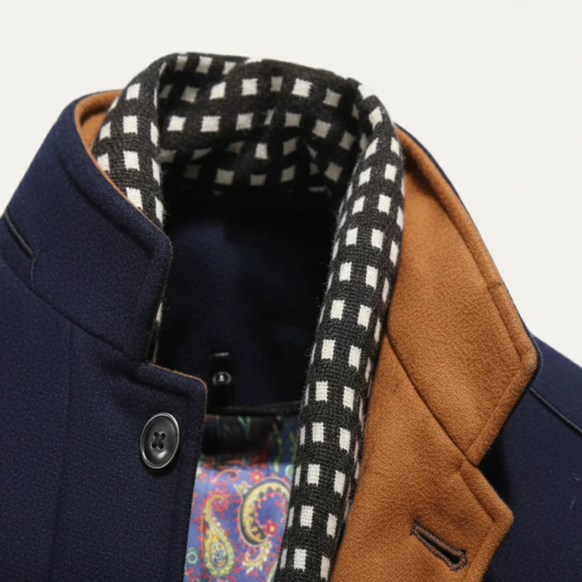 Atlas | Men's Trench Coat Wool Stand Collar Smart Casual Structured Longline Tailored Warm Refined Business Everyday Autumn Winter
