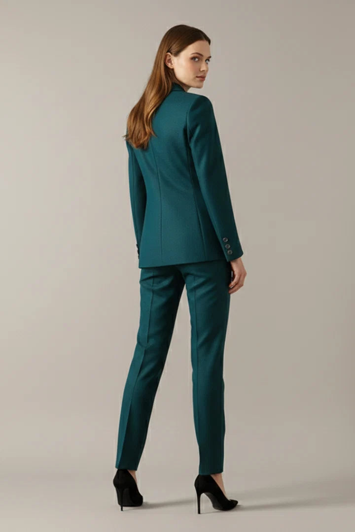 Myla | Women's Co-ord Set Blazer Single Button Straight Trousers Two-Piece Tailored Structured Smart Occasion Office Coordinated