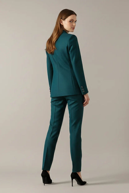 Myla | Women's Co-ord Set Blazer Single Button Straight Trousers Two-Piece Tailored Structured Smart Occasion Office Coordinated