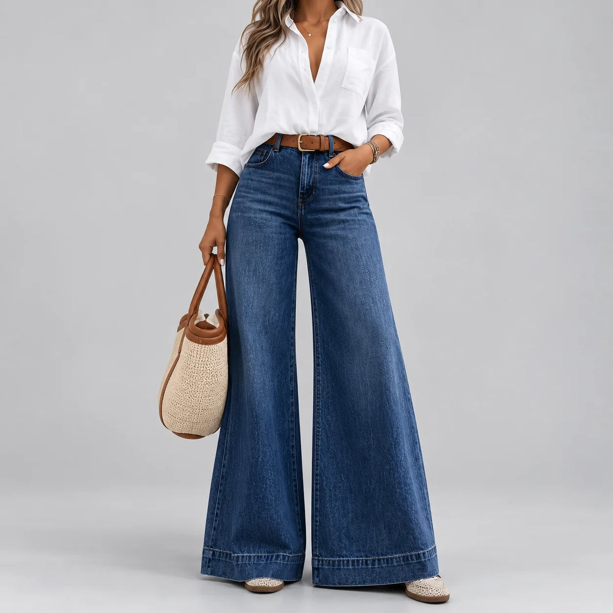 Teresa | Women's Jeans Wide-Leg Flared High-Waist Denim Flattering Relaxed Casual Everyday Timeless Versatile Chic Comfortable