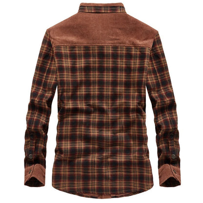 Nathanael | Men's Overshirt Checked Sherpa Lined Warm Cotton Button-Up Shirt Jacket Structured Casual Everyday Layering Autumn Winter