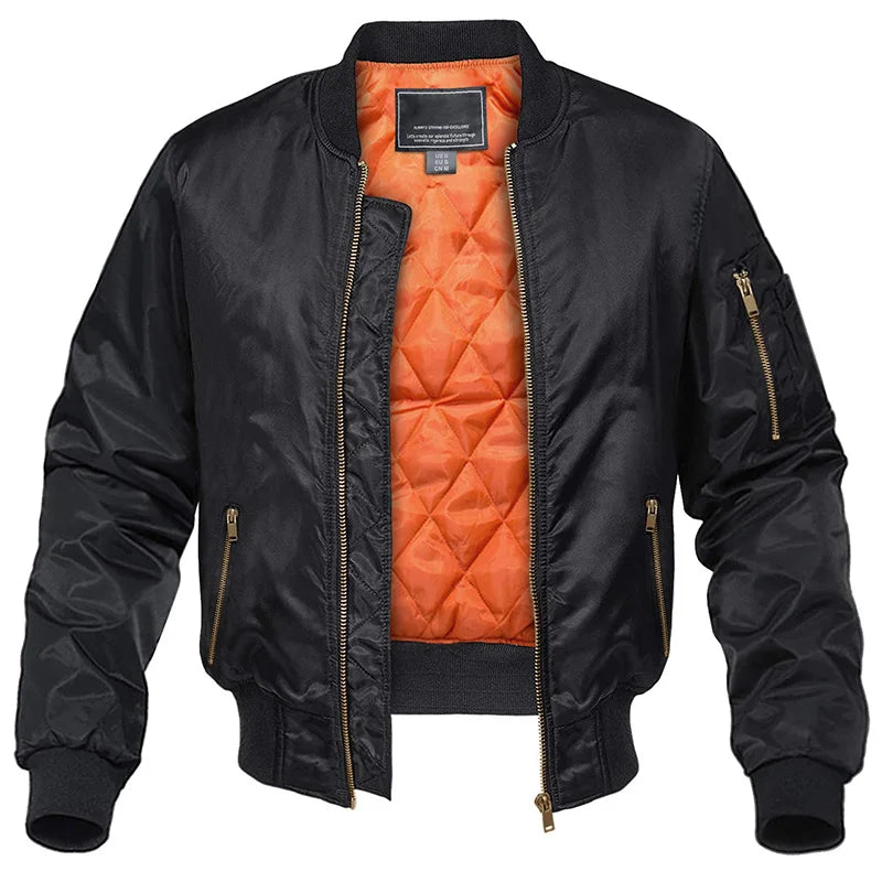 Marc | Men's Bomber Jacket Padded Zip Pockets Insulated Warm Structured Casual Everyday Layering Autumn Winter Outerwear Sporty