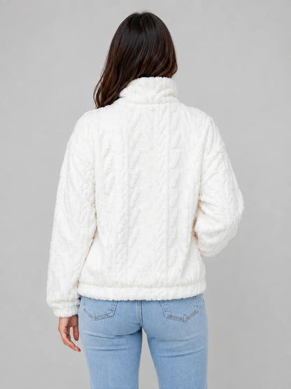 Lilith | Women's Pullover Plush Half-Zip High Neck Fleece Soft Cosy Warm Relaxed Layering Chic Casual Everyday Autumn Winter