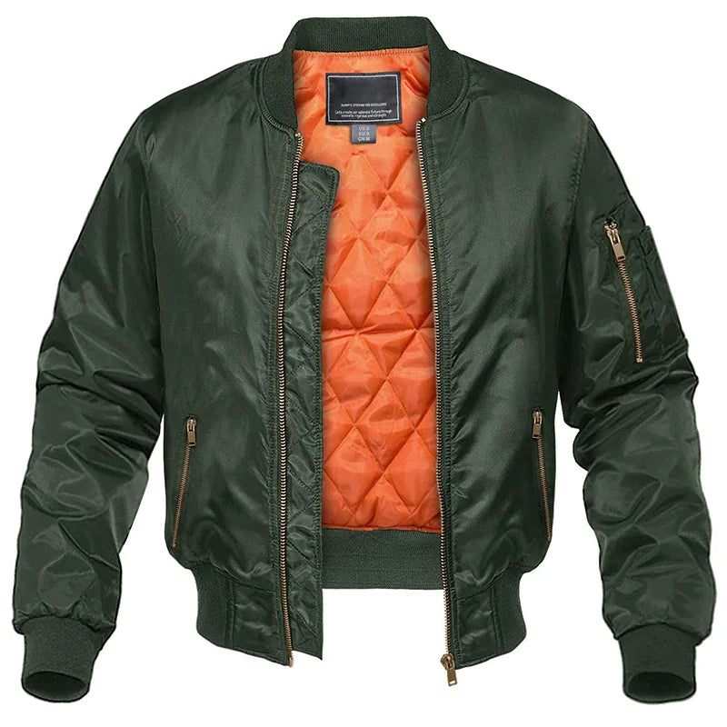 Marc | Men's Bomber Jacket Padded Zip Pockets Insulated Warm Structured Casual Everyday Layering Autumn Winter Outerwear Sporty