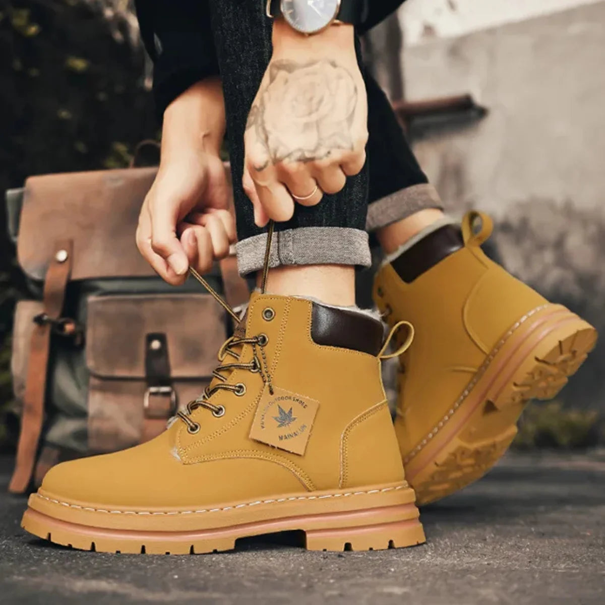 Arjun | Men's Snow Boots Cosy Fur-Lined Insulated Warm Grippy Sole Durable Winter Casual Everyday Outdoor Weather-Resistant