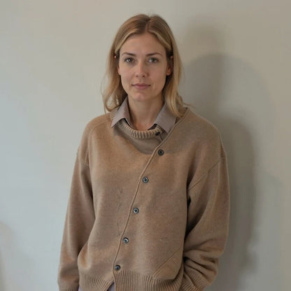 Winter | Women's Jumper Cosy Playful Button Detail Soft Knit Relaxed Warm Layering Chic Feminine Casual Everyday Autumn Winter