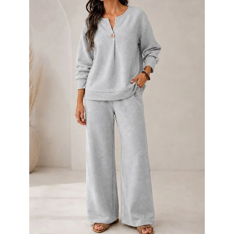 Kylie | Women's Lounge Set Relaxed Two-Piece Soft Knit Cosy Coordinated Comfort Warm Loungewear Casual Everyday Autumn Winter