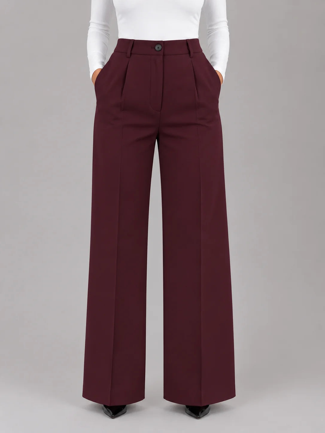 Raelynn | Women's Trousers High-Waisted Tailored Straight Leg Smart Work Structured Refined Office Everyday Autumn Winter