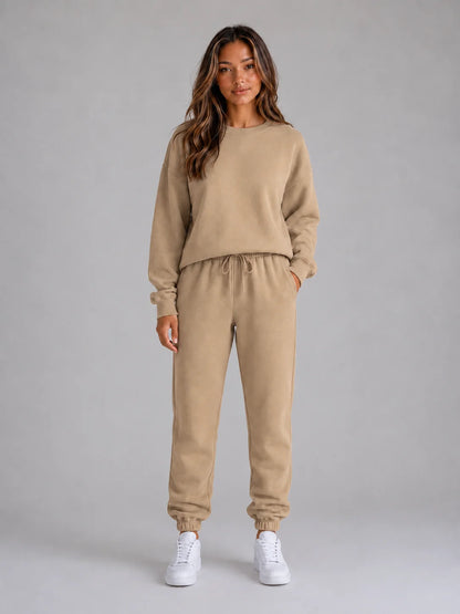Paloma | Women's Co-ord Set Oversized Tracksuit Crew Neck Sweatshirt Cuffed Joggers Two-Piece Soft Cosy Warm Relaxed Loungewear