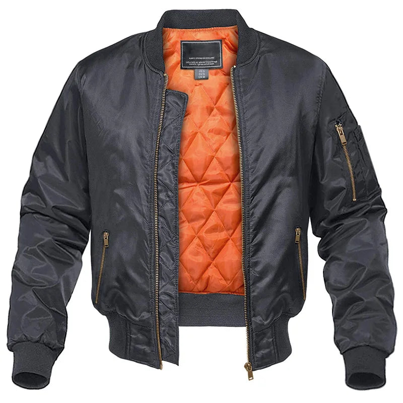 Marc | Men's Bomber Jacket Padded Zip Pockets Insulated Warm Structured Casual Everyday Layering Autumn Winter Outerwear Sporty