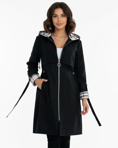 Saylor | Women's Coat Waterproof Hooded Windproof Zip Longline Warm Functional Casual Everyday Outdoor Autumn Winter Outerwear