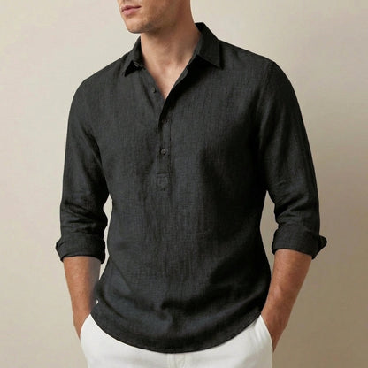 Men's Collared Henley Shirt Relaxed Fit
