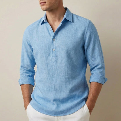 Men's Collared Henley Shirt Relaxed Fit
