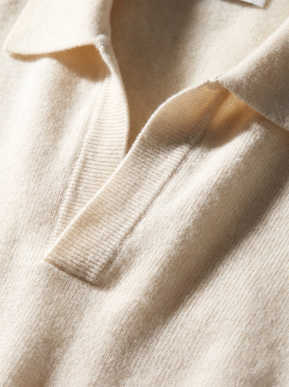 Aurelio | Men's Polo Sweater Long-Sleeve Knit Collared Soft Refined Smart Casual Everyday Layering Autumn Winter Knitwear