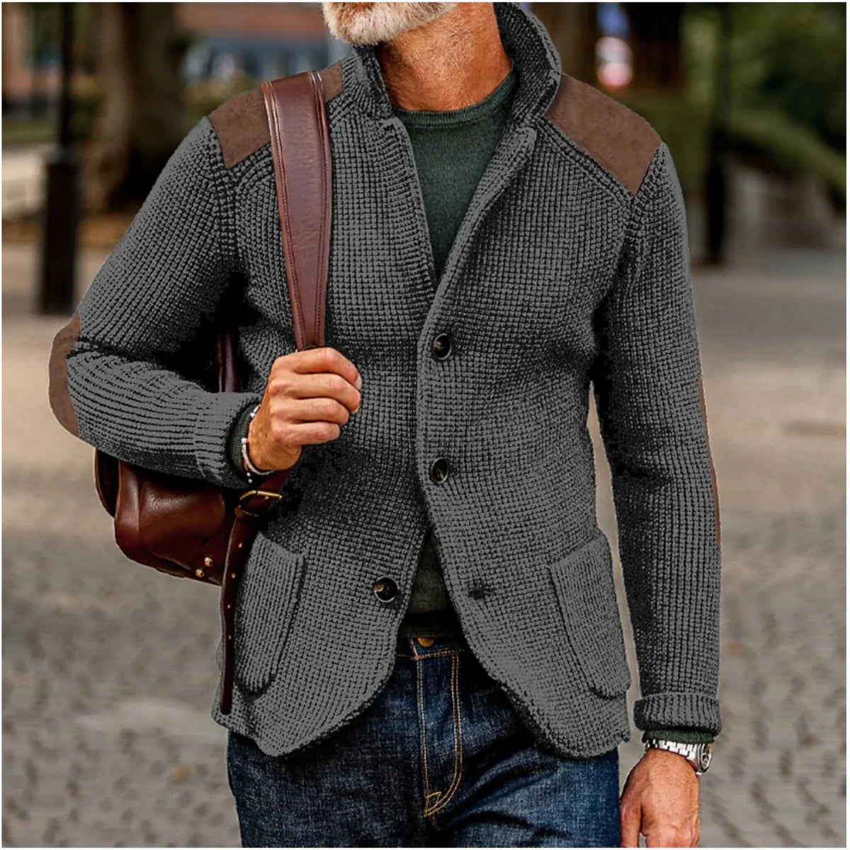 Bernard | Men's Cardigan Knit Warm Versatile Soft Refined Layering Smart Casual Everyday Autumn Winter Knitwear Cosy Comfortable