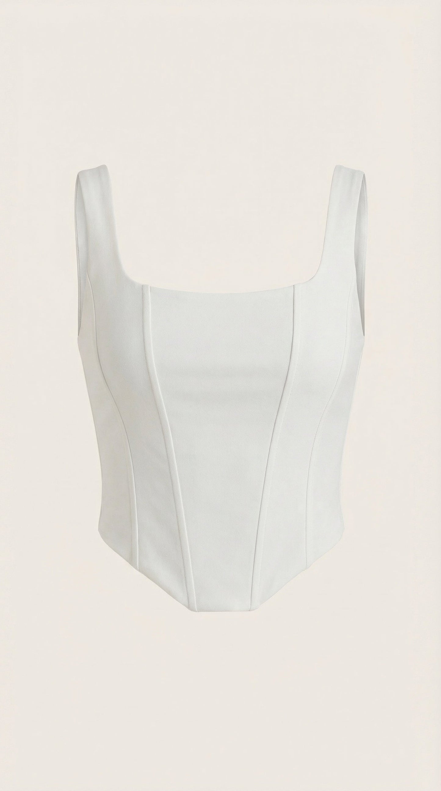 Women's Corset-Inspired Top with Square Neckline and Wide Straps