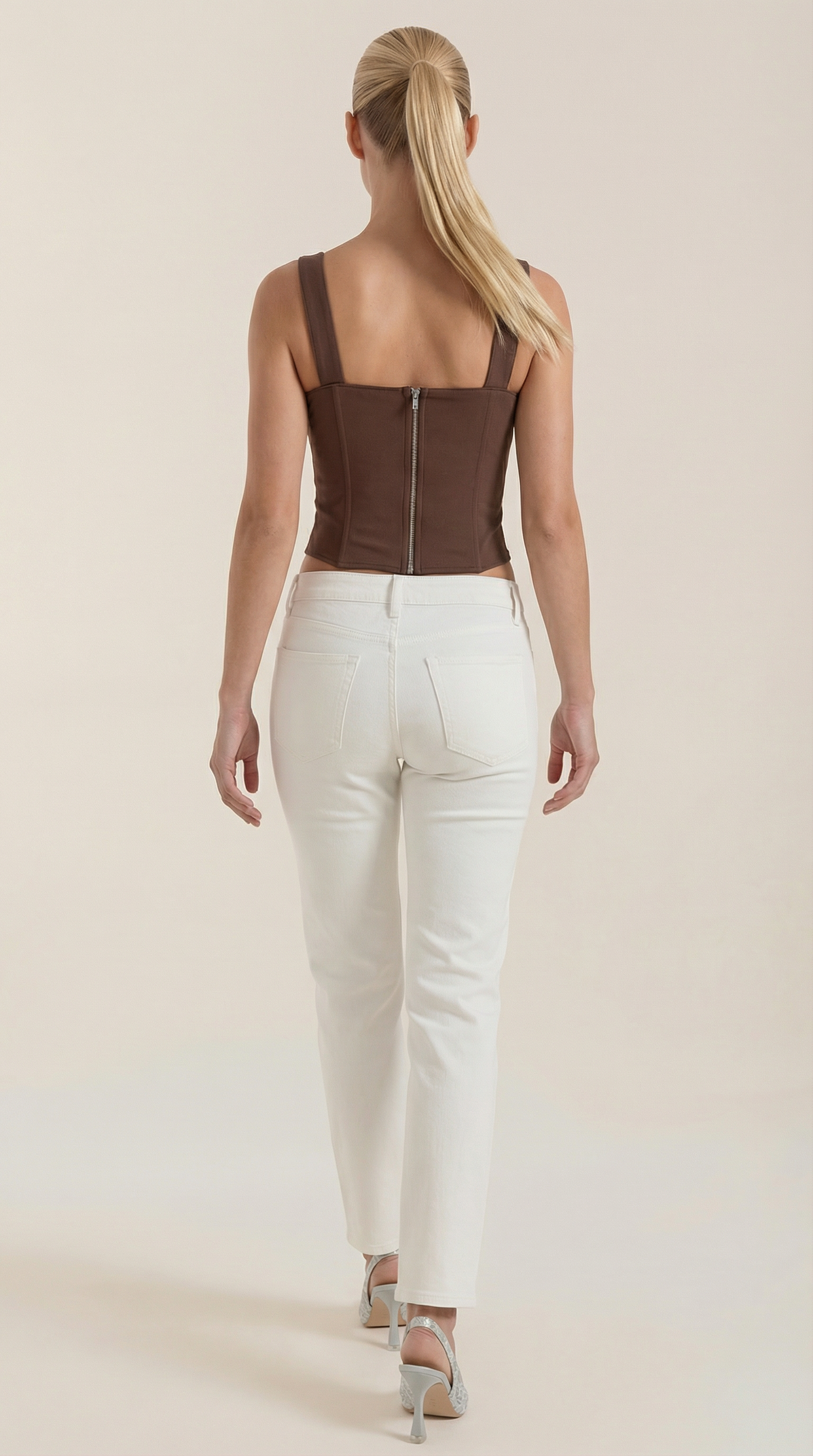 Women's Corset-Inspired Top with Square Neckline and Wide Straps